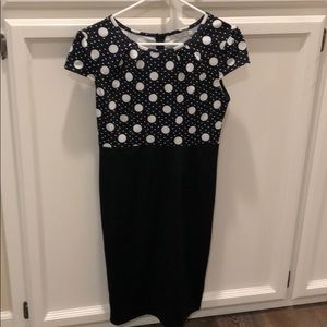 Black polka dot dress